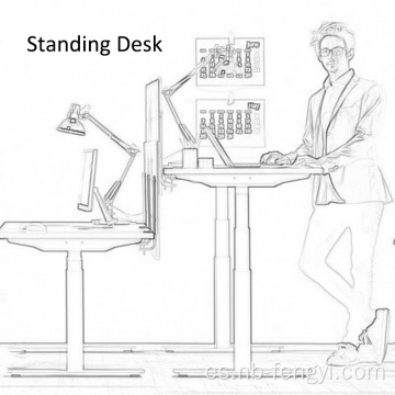 Descripción de computadora de altura de escritorio de pie dual Motor de pie ajustable